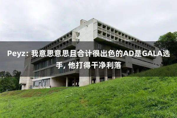 Peyz: 我意思意思且合计很出色的AD是GALA选手, 他打得干净利落