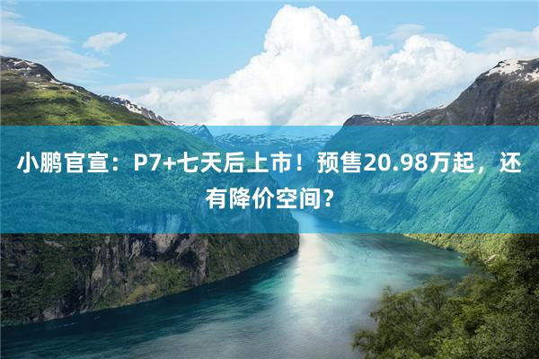 小鹏官宣：P7+七天后上市！预售20.98万起，还有降价空间？